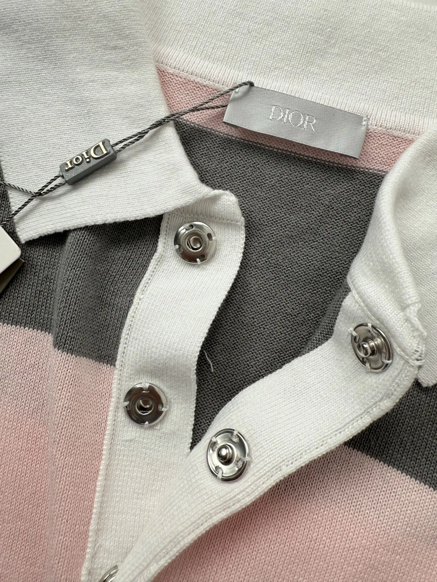 Striped Knit Long-Sleeve Polo Shirt D25523450 — view 5