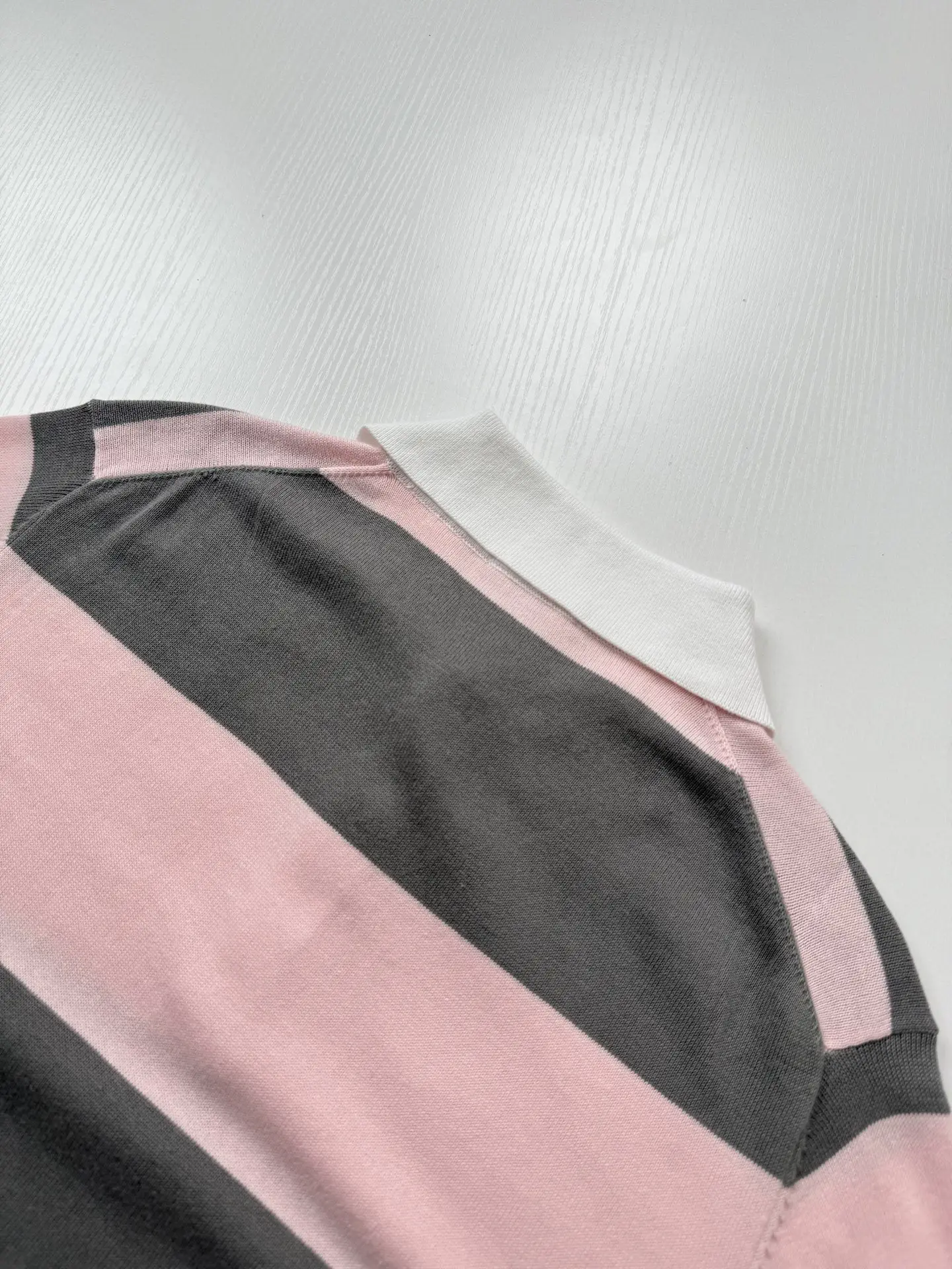 Striped Knit Long-Sleeve Polo Shirt D25523450 — view 6