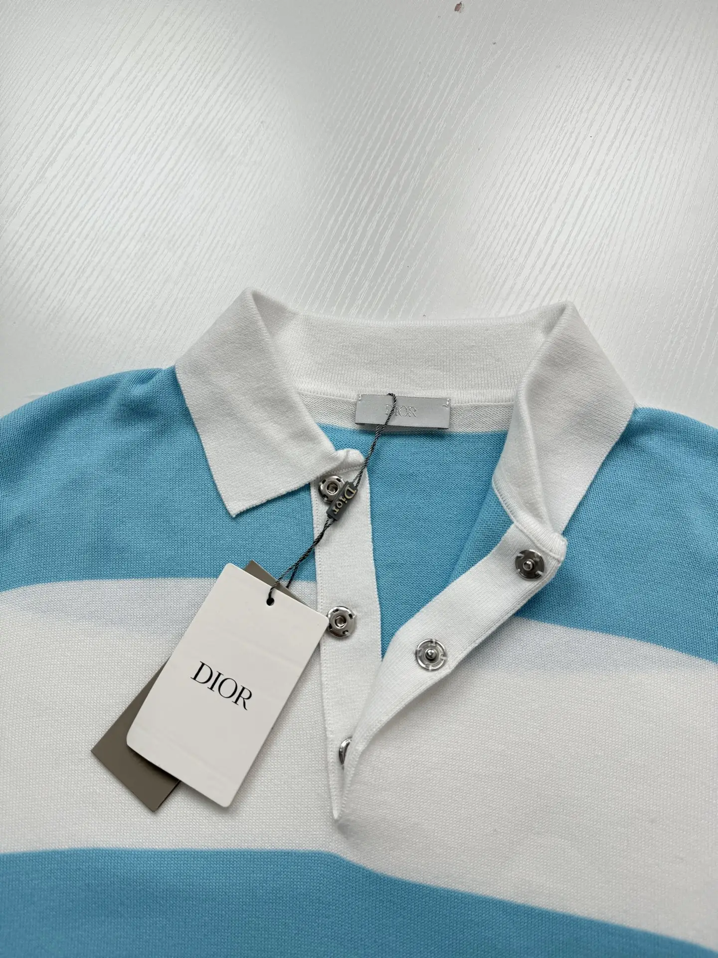 Striped Knit Long-Sleeve Polo Shirt D25523449 — view 4