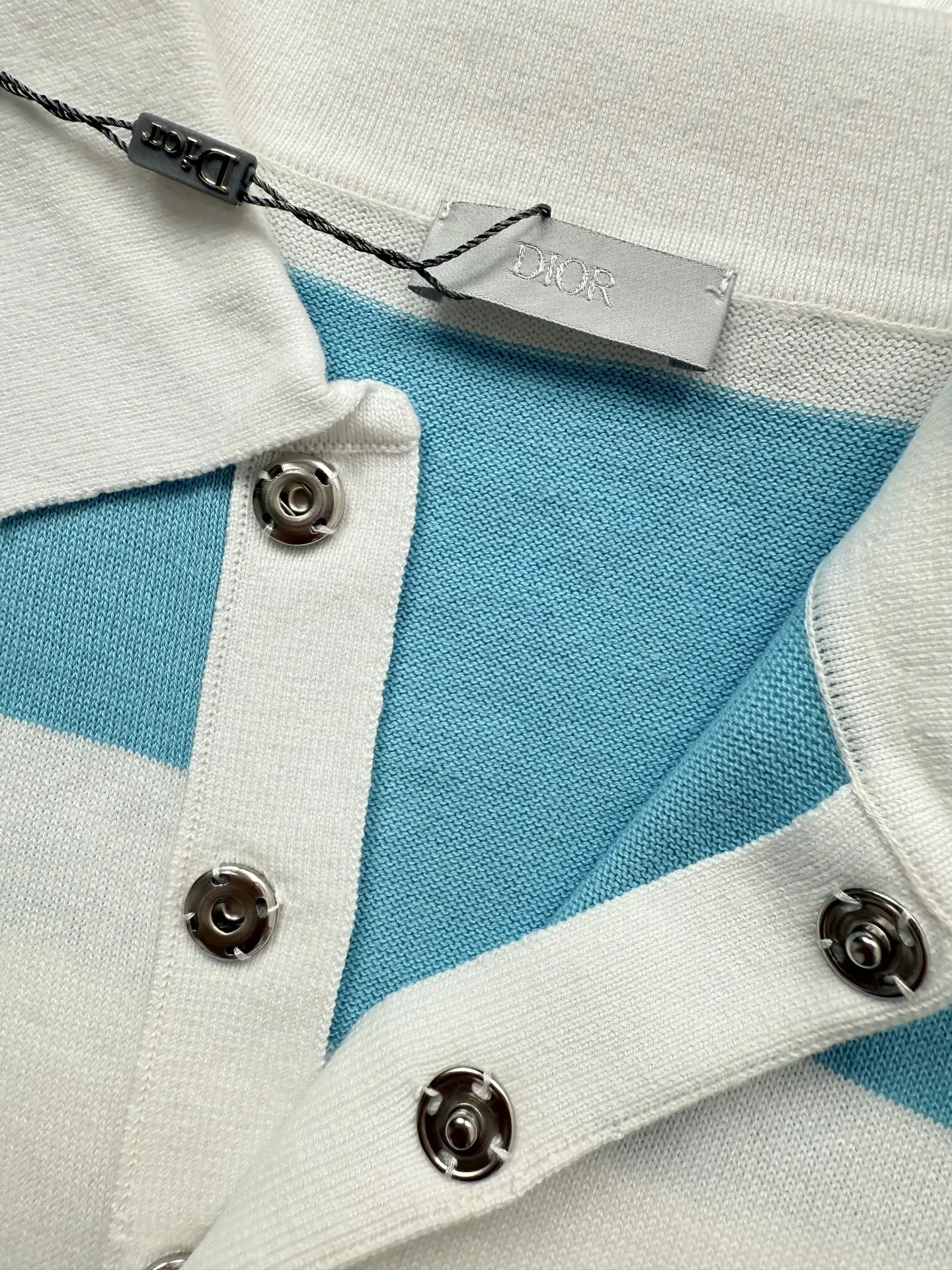 Striped Knit Long-Sleeve Polo Shirt D25523449 — view 5
