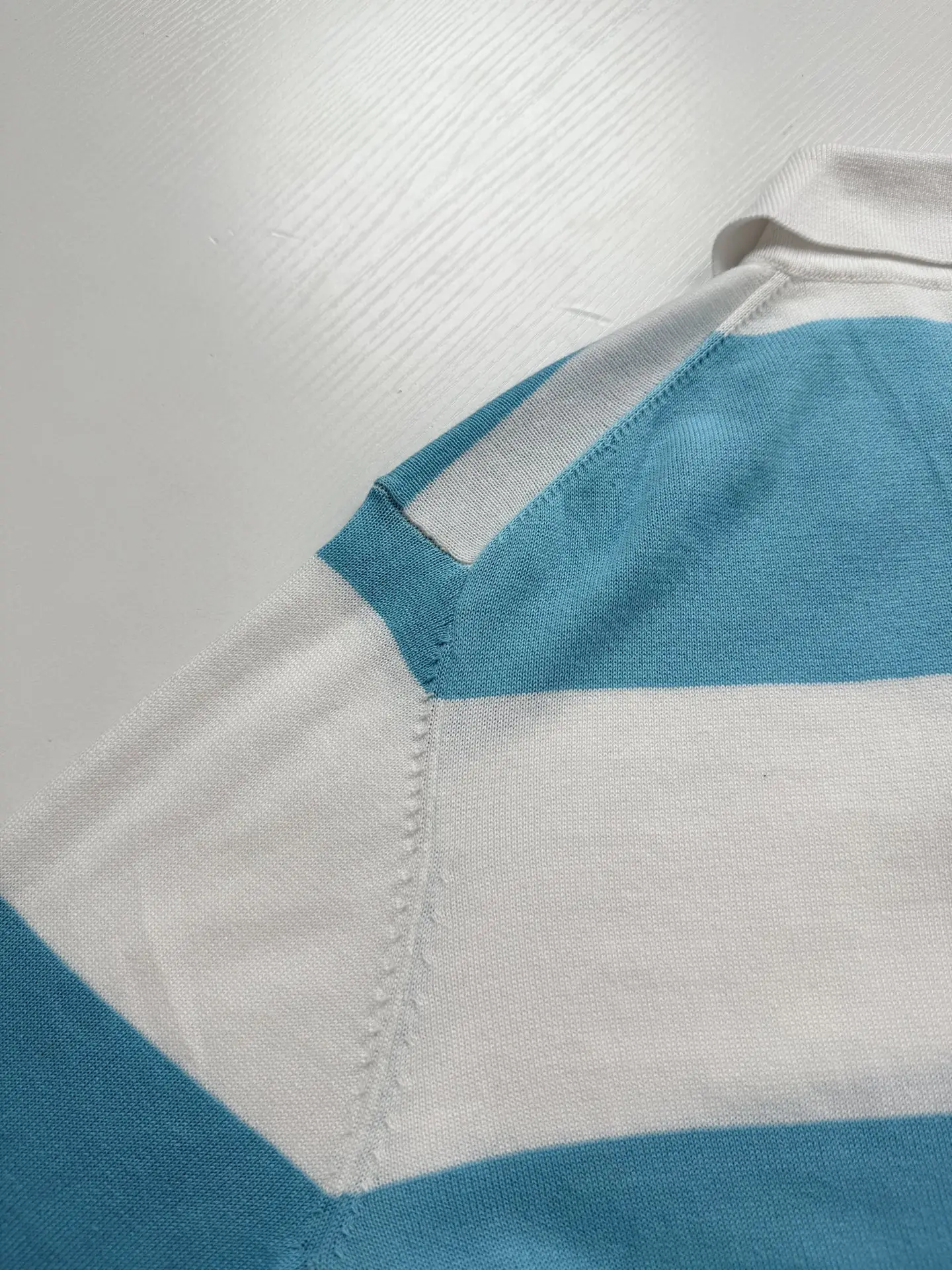Striped Knit Long-Sleeve Polo Shirt D25523449 — view 11