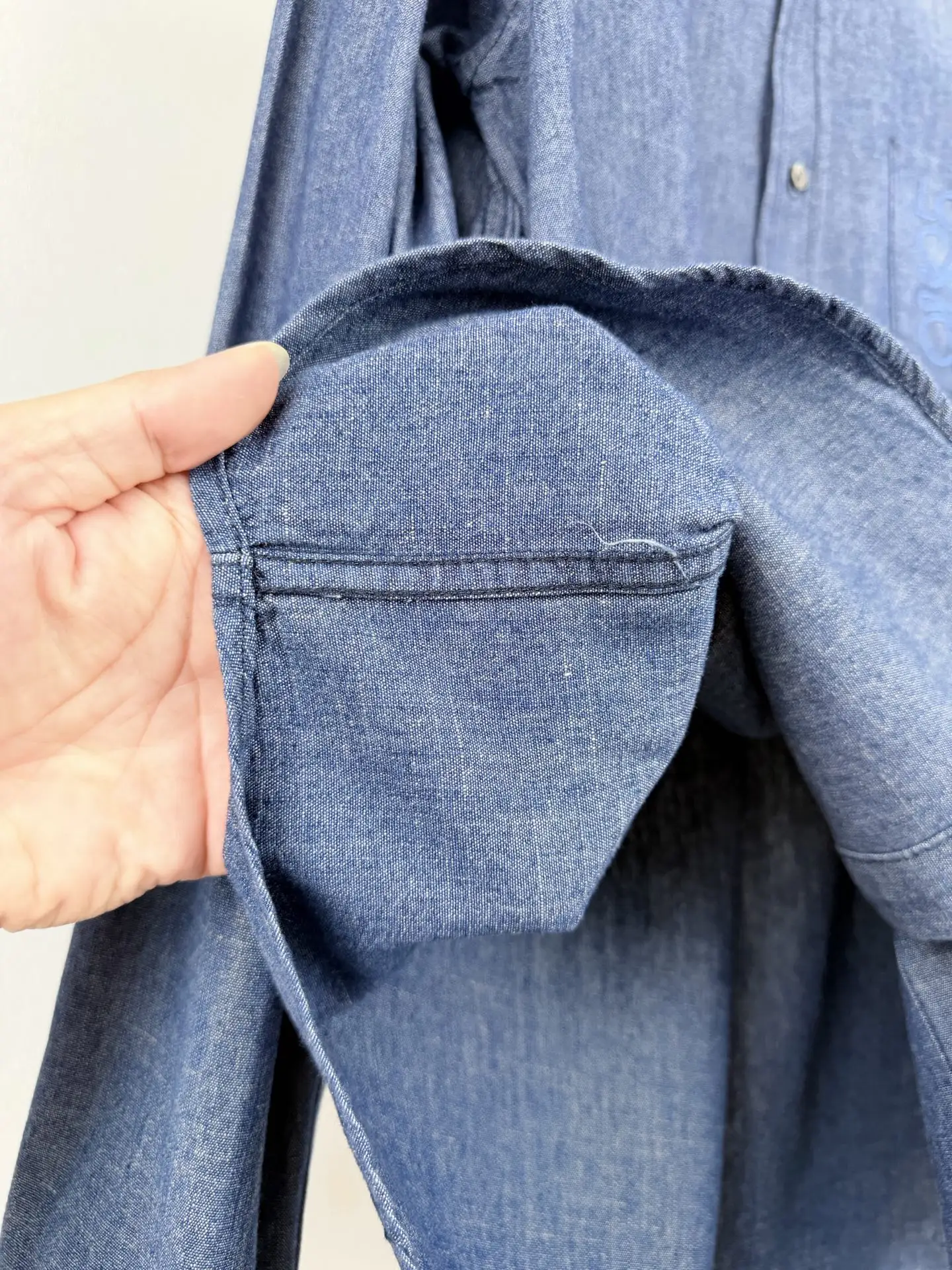 Anagram Embroidered Washed Denim Shirt D25519997 — view 10