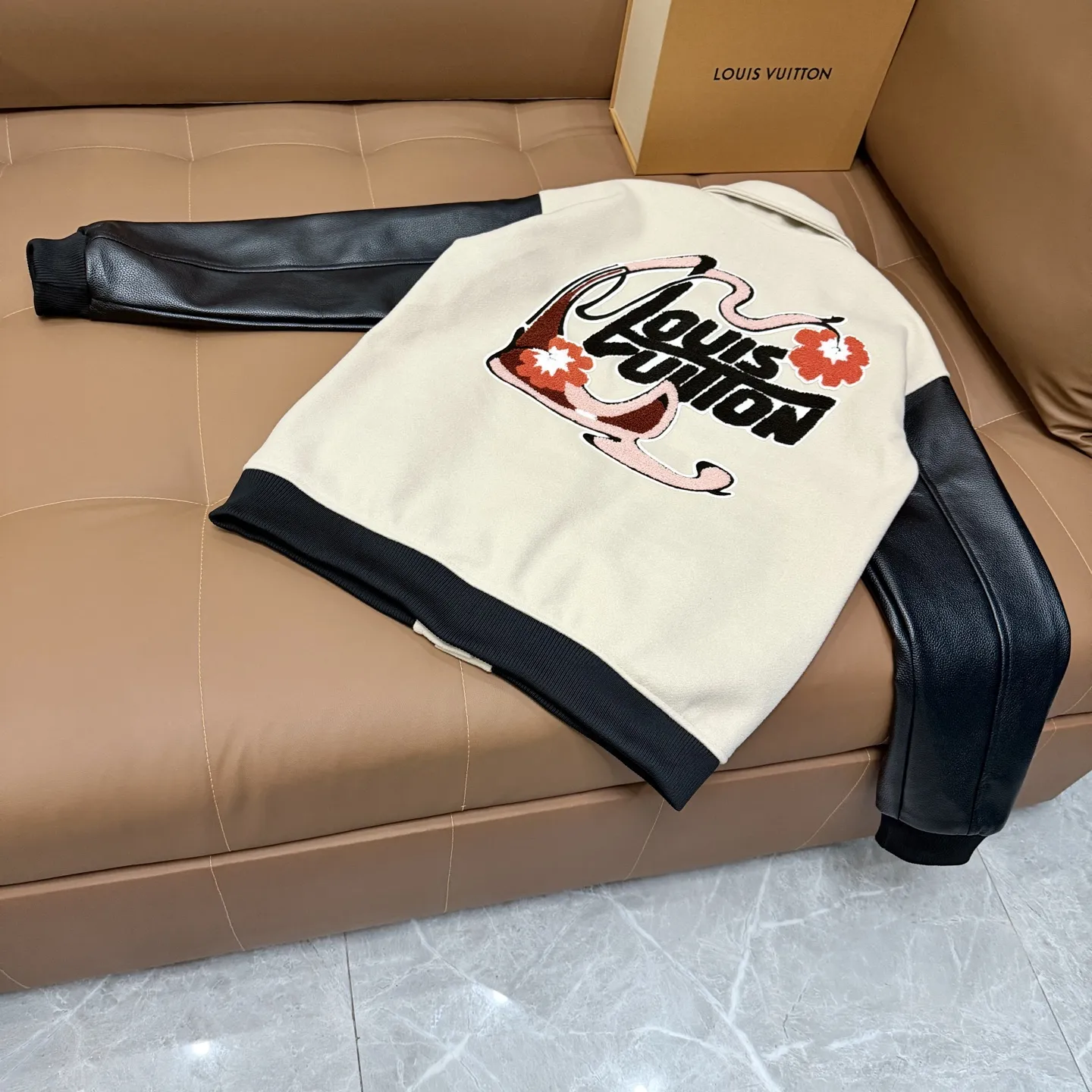 Louis Vuitton Leather-Sleeved Varsity Jacket D25521361 — view 2