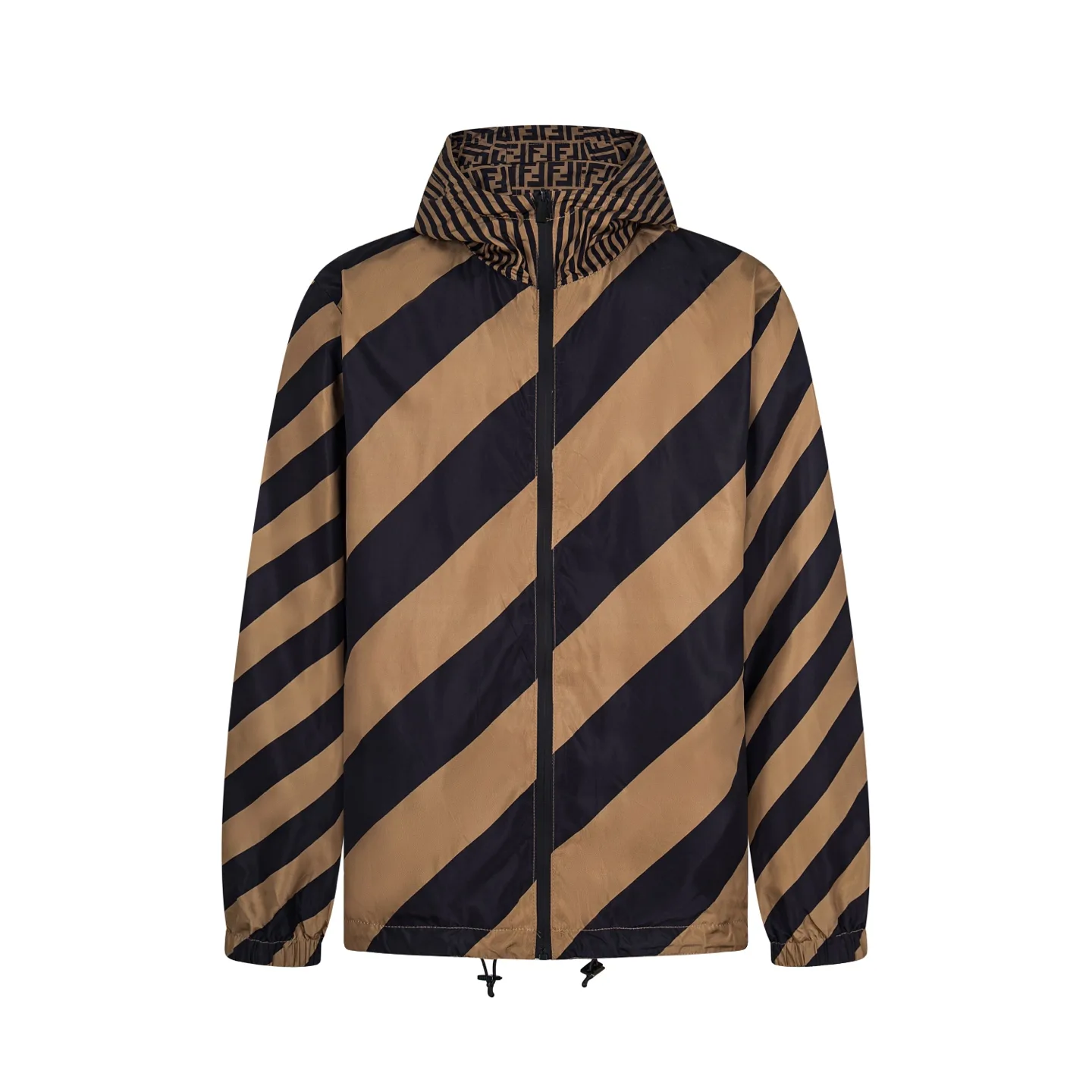 Reversible Logo-Jacquard and Striped Hooded Jacket D25522200