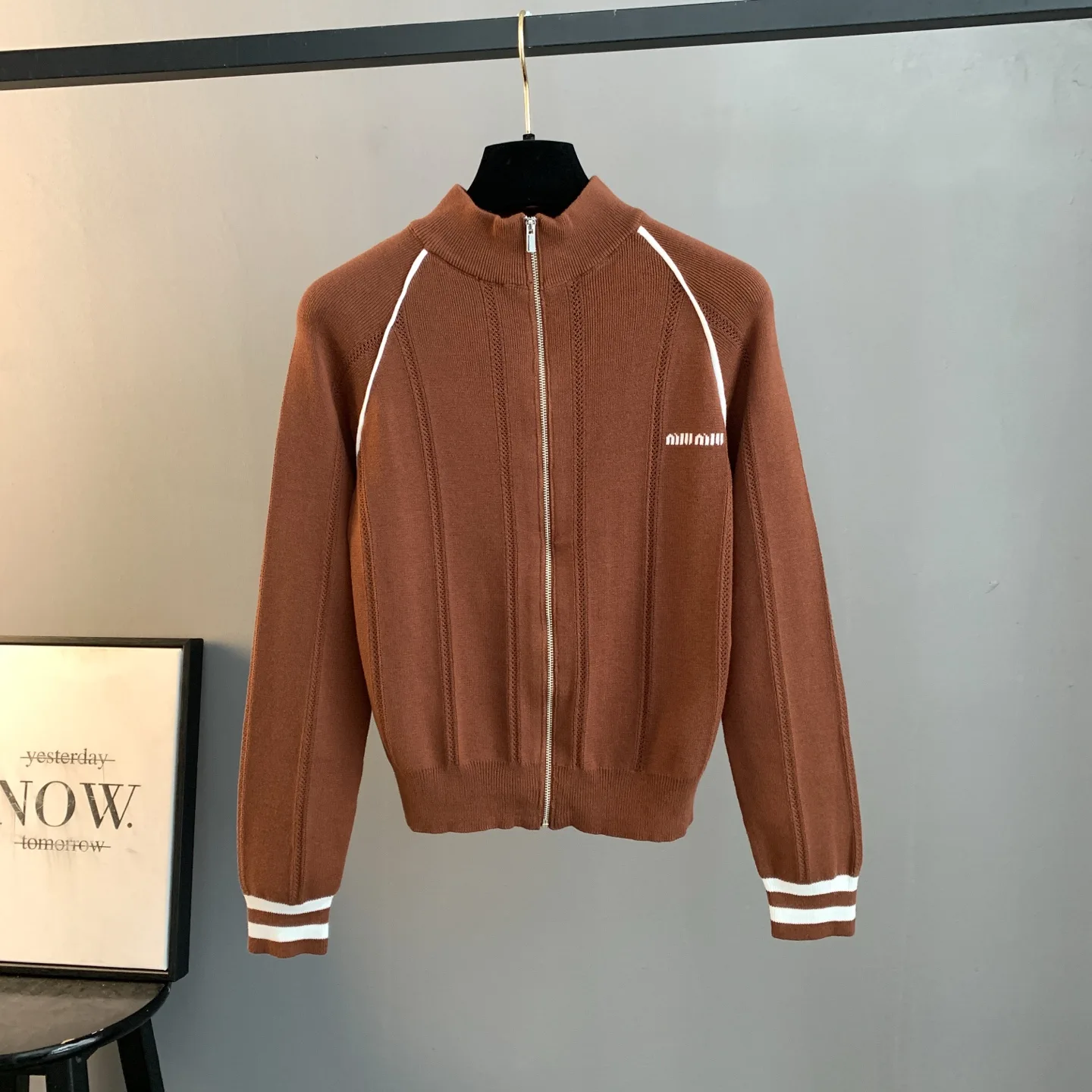 Logo-Embroidered Striped Knit Track Jacket D25522892