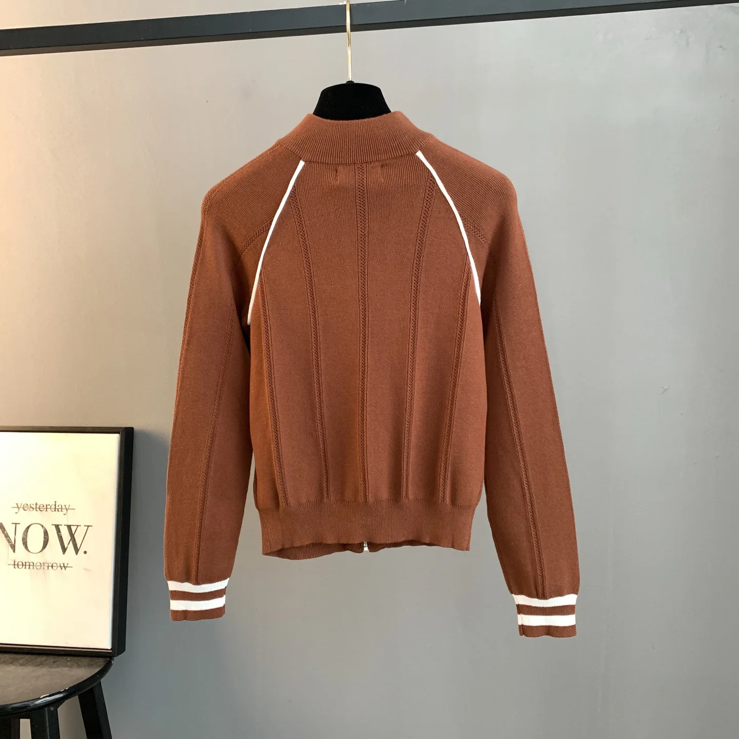 Logo-Embroidered Striped Knit Track Jacket D25522892 — view 2