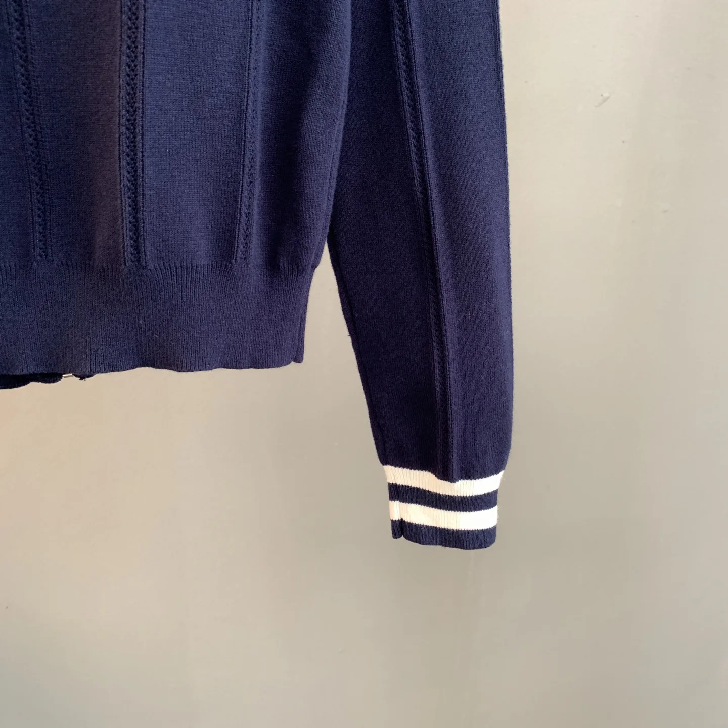 Logo-Embroidered Zip-Up Knit Cardigan D25522891 — view 8