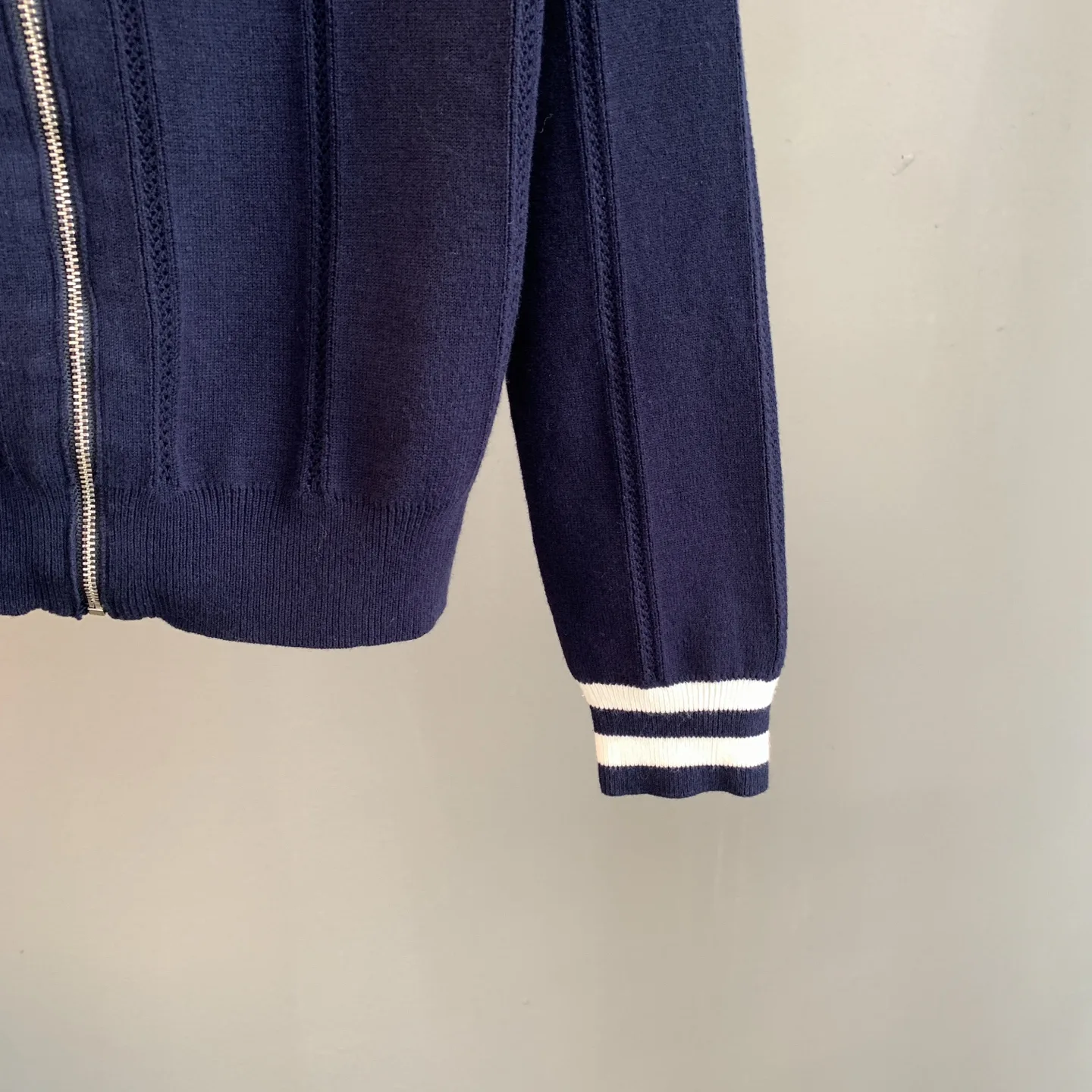 Logo-Embroidered Zip-Up Knit Cardigan D25522891 — view 9
