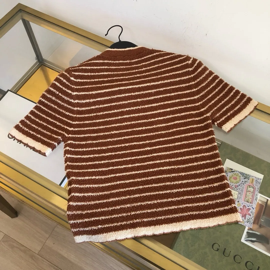 Striped Bouclé Cotton-Blend Knit Top D25522748 — view 2