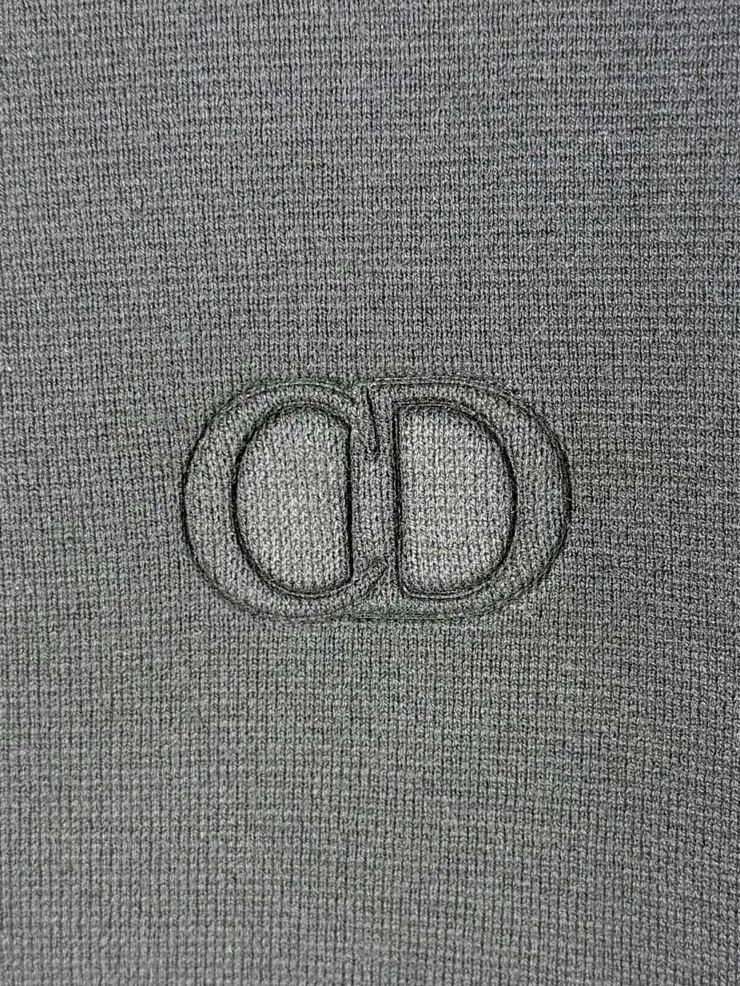 CD Icon Embroidered Zip-Up Wool Sweater D26021436 — view 6