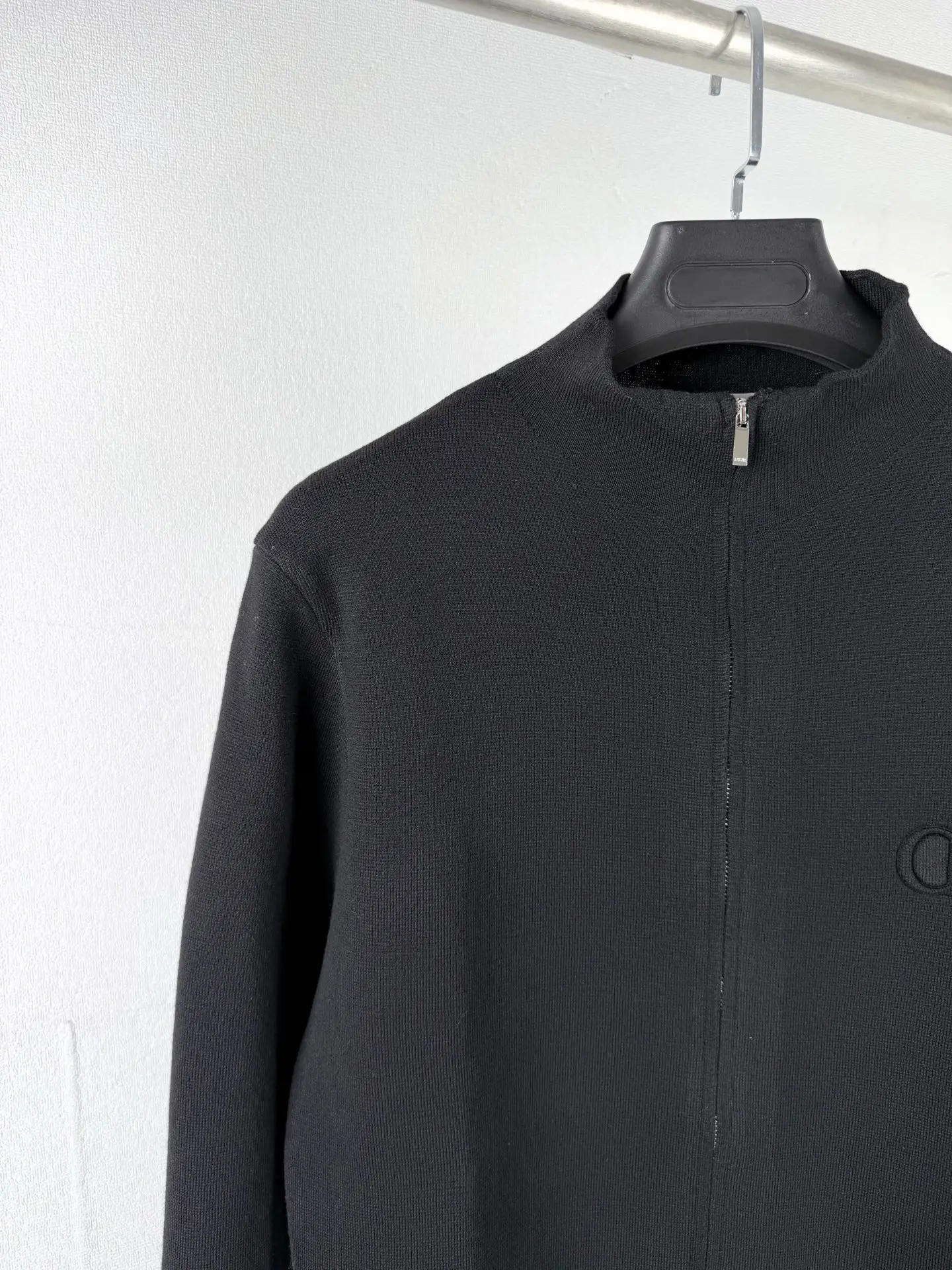 CD Icon Embroidered Zip-Up Wool Sweater D26021436 — view 7