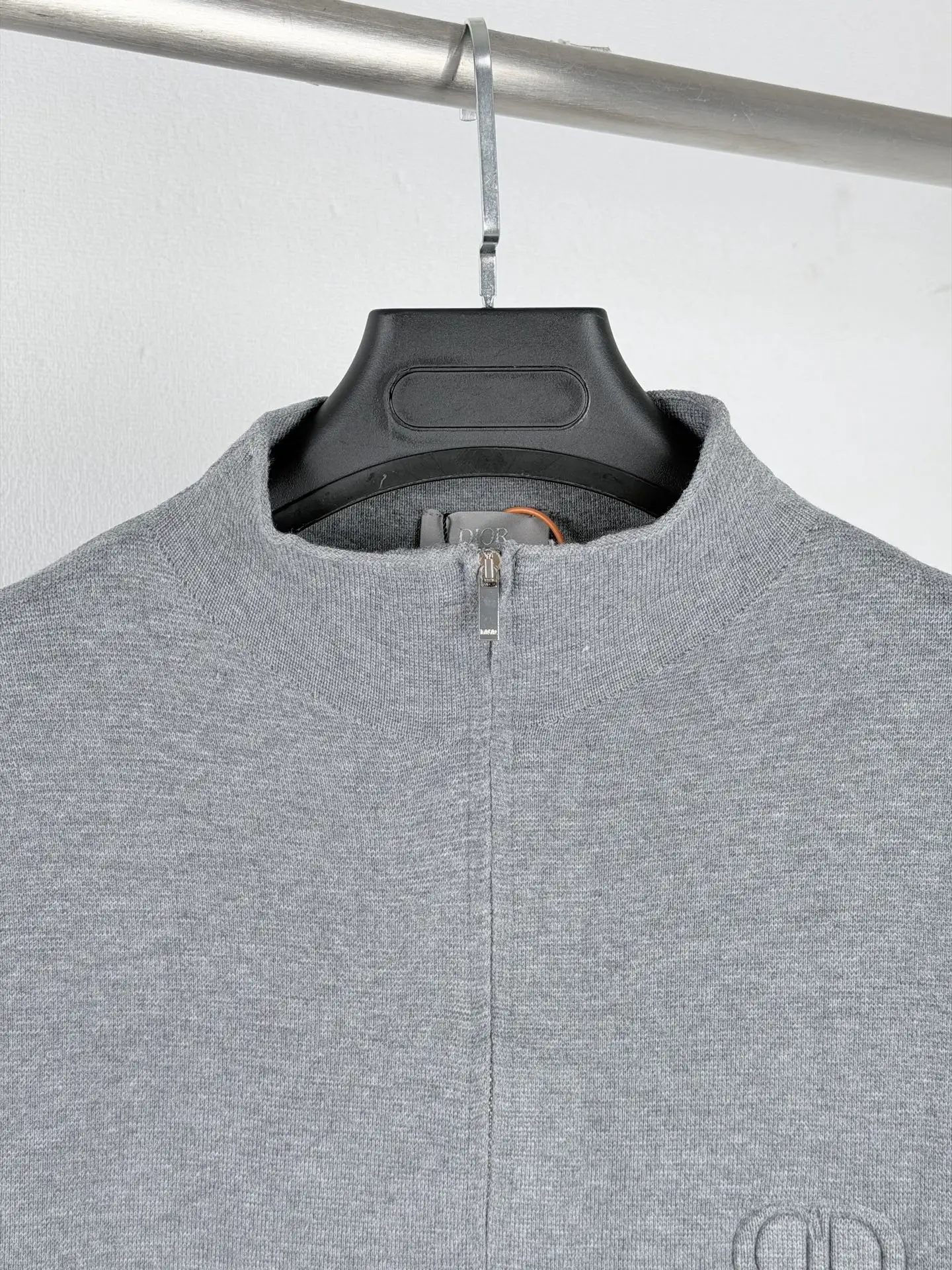 CD Icon Embossed Wool Zip-Up Sweater D26021437 — view 5