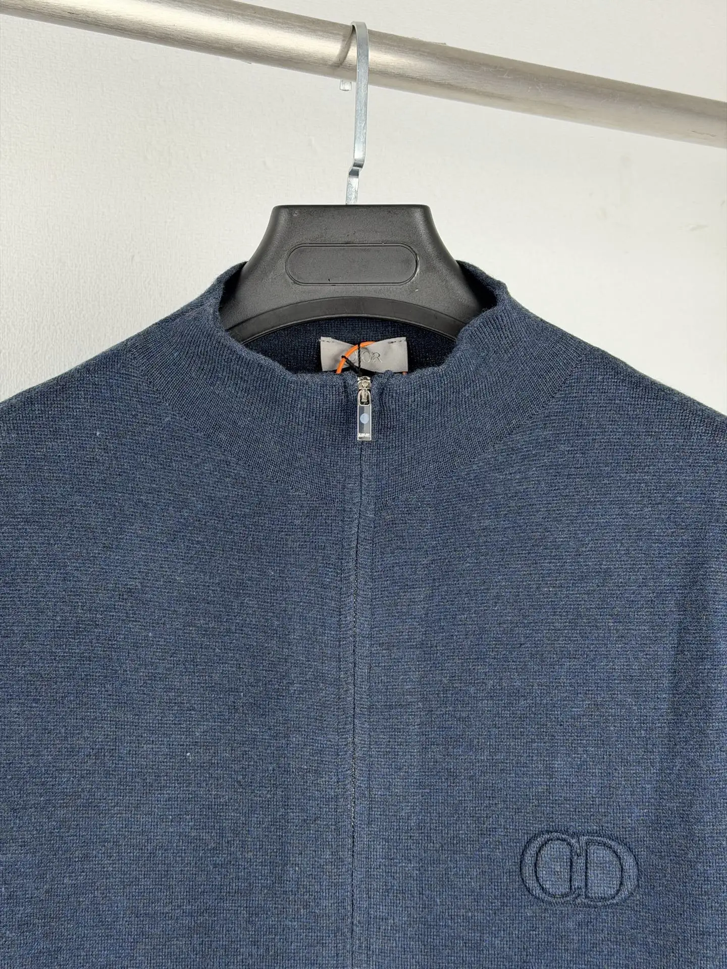 CD Icon Embossed Logo Zip-Up Wool Sweater D26021435 — view 5