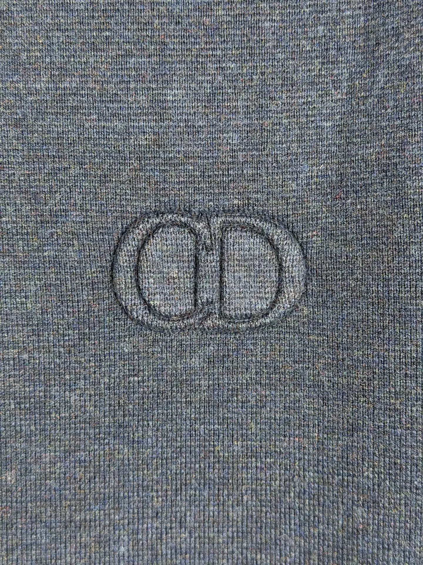 CD Icon Embossed Logo Zip-Up Wool Sweater D26021435 — view 6