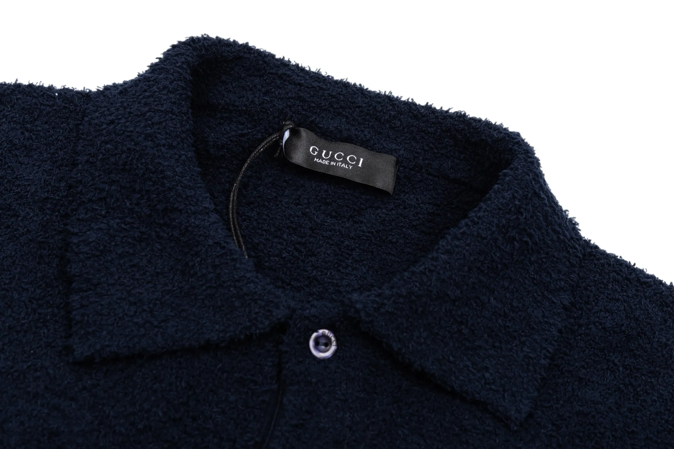 Double G Embroidered Bouclé Wool Polo Shirt D26019813 — view 3