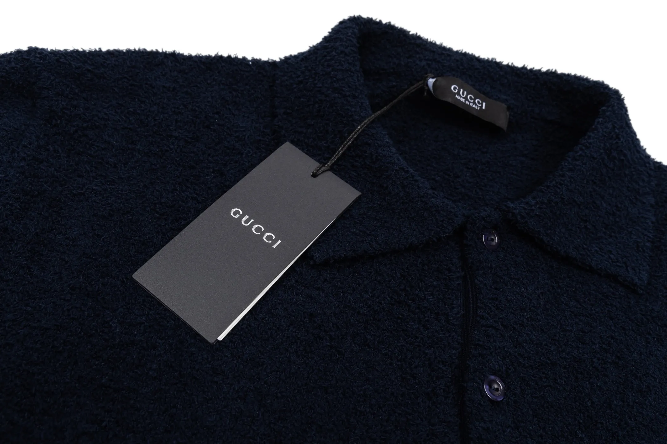 Double G Embroidered Bouclé Wool Polo Shirt D26019813 — view 5