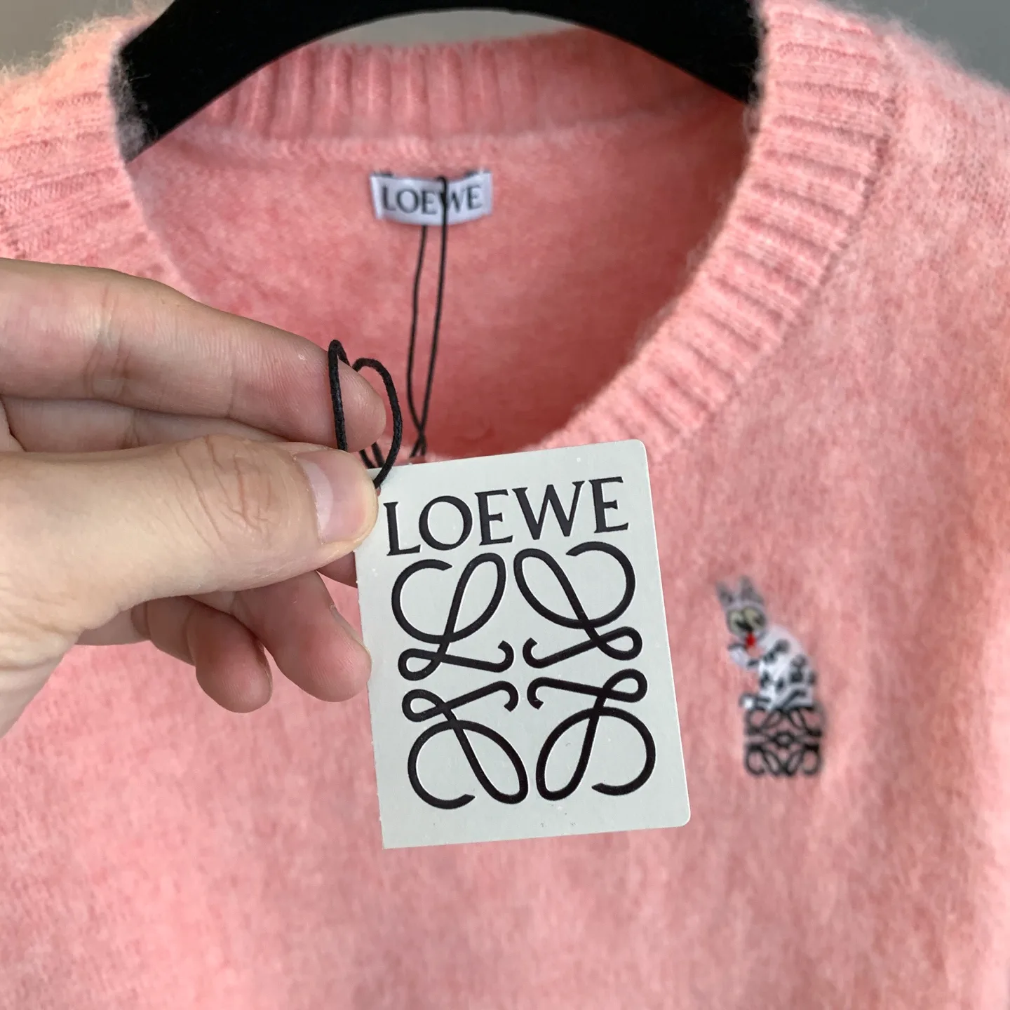 Rabbit Embroidery Wool Crew-Neck Sweater D26022896 — view 5