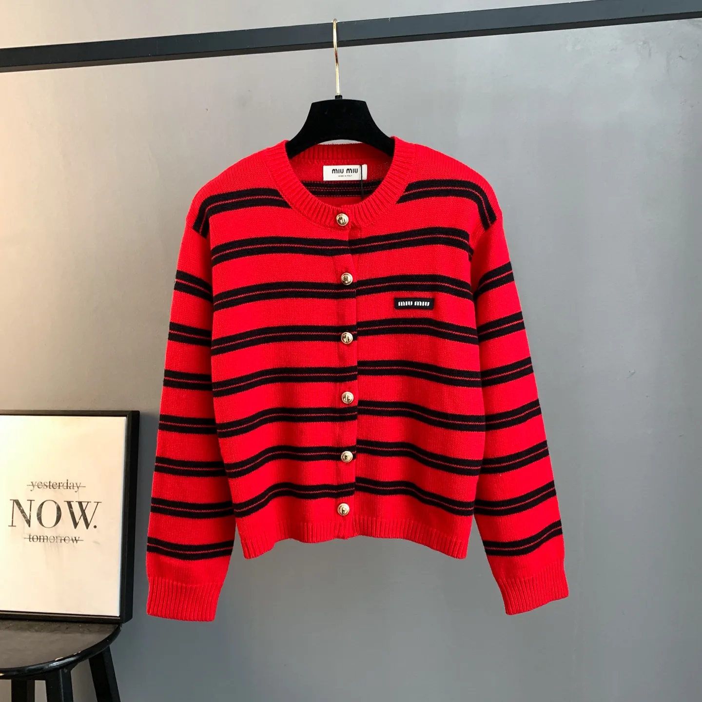 Striped Wool-Blend Knit Cardigan D26022887