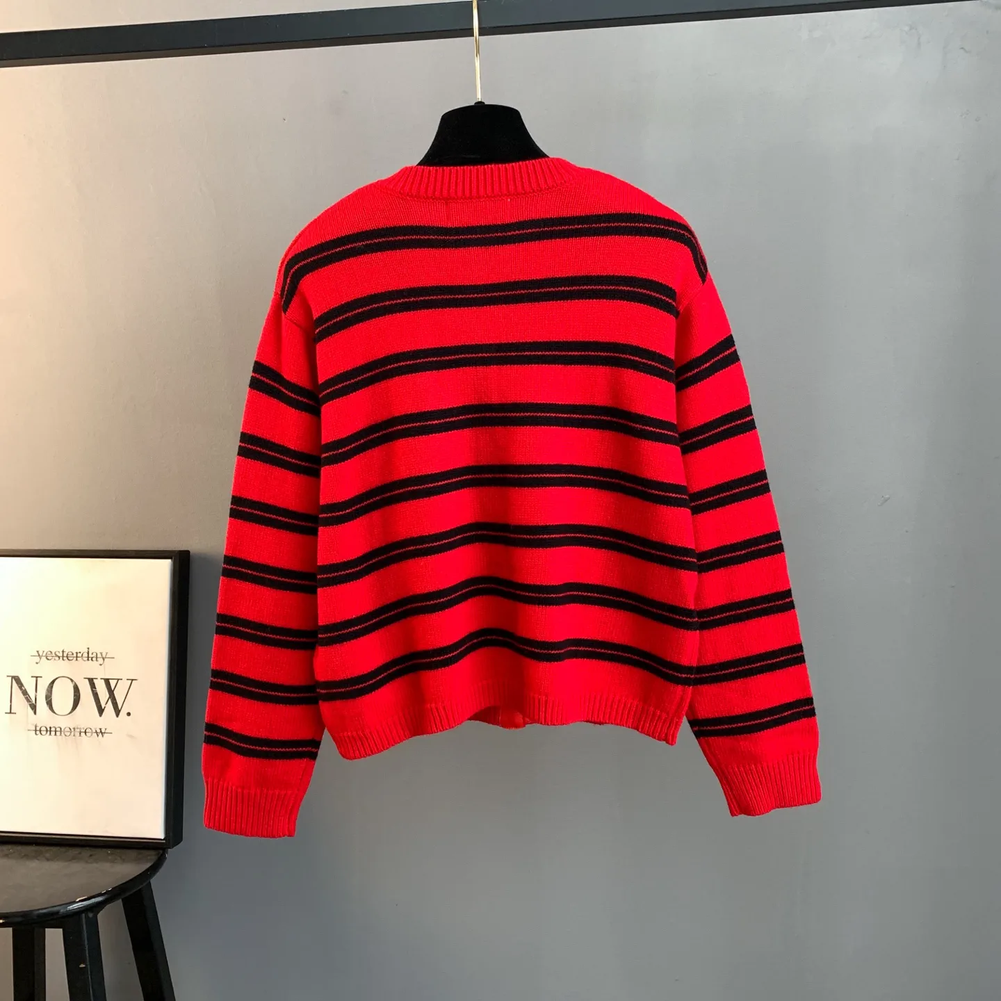 Striped Wool-Blend Knit Cardigan D26022887 — view 2