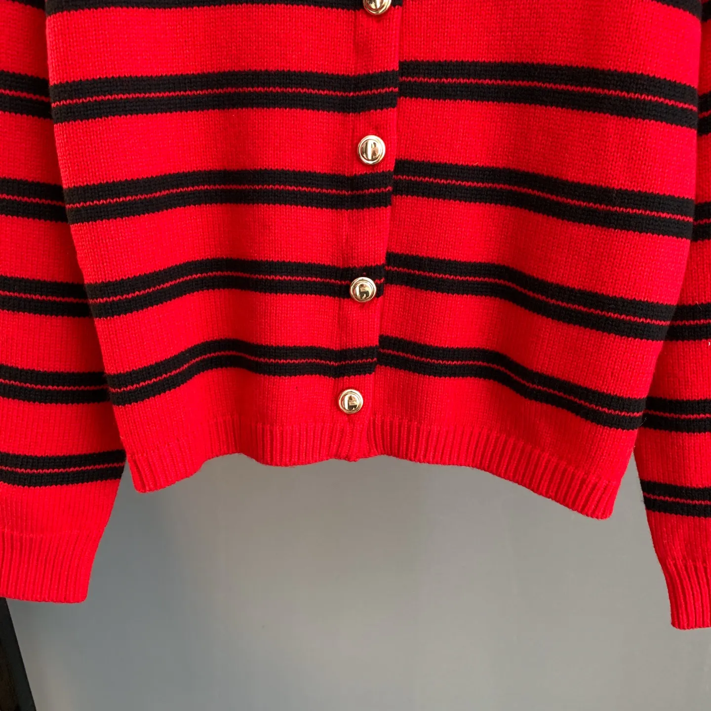 Striped Wool-Blend Knit Cardigan D26022887 — view 10