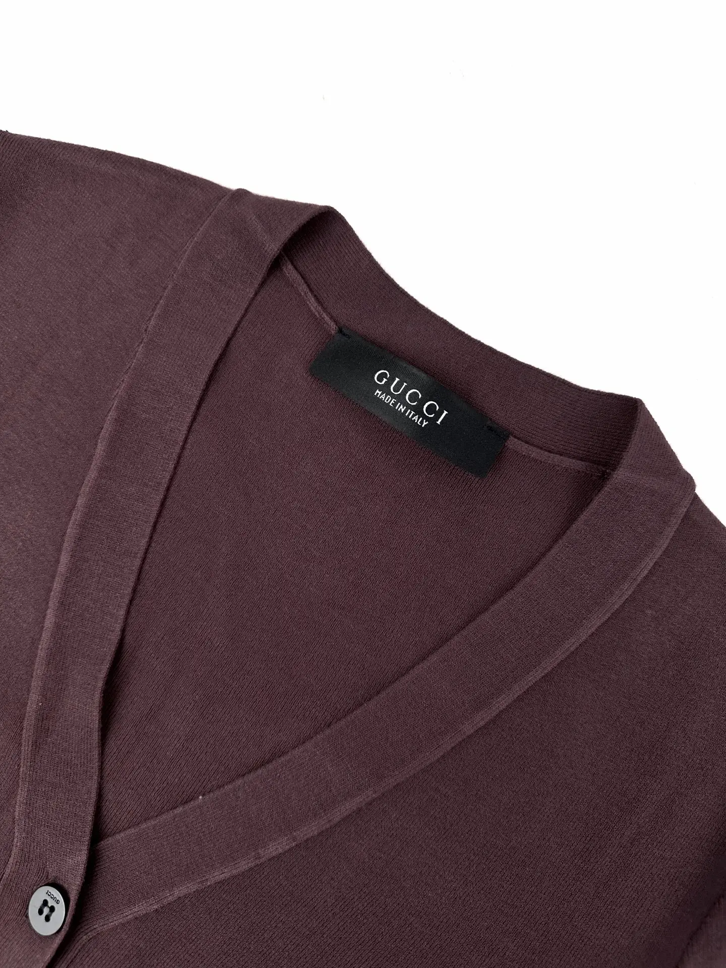 Horsebit-Detail Wool V-Neck Cardigan D26519921 — view 3