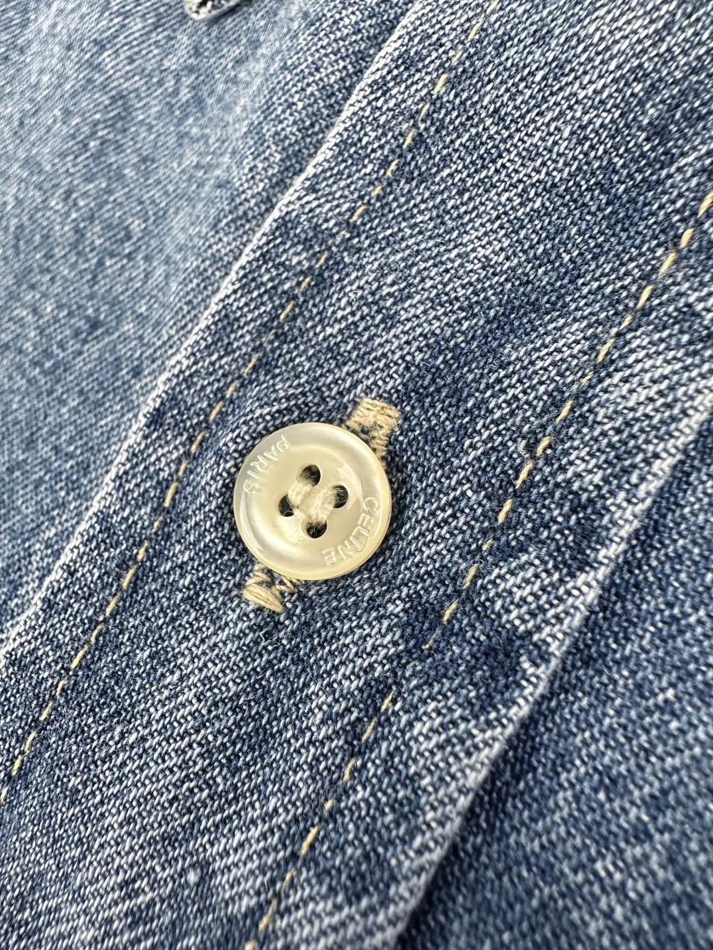 Logo Patch Denim Shirt in Stonewashed Indigo D26521928 — view 6