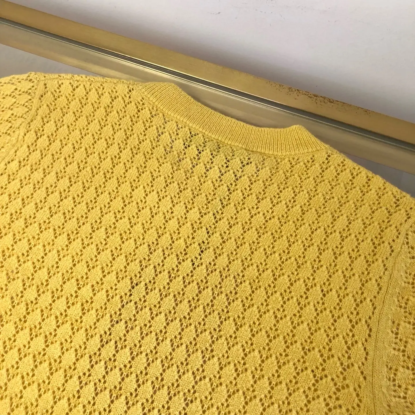 Open-Knit Cashmere and Silk Short-Sleeve Sweater D26522750 — view 5