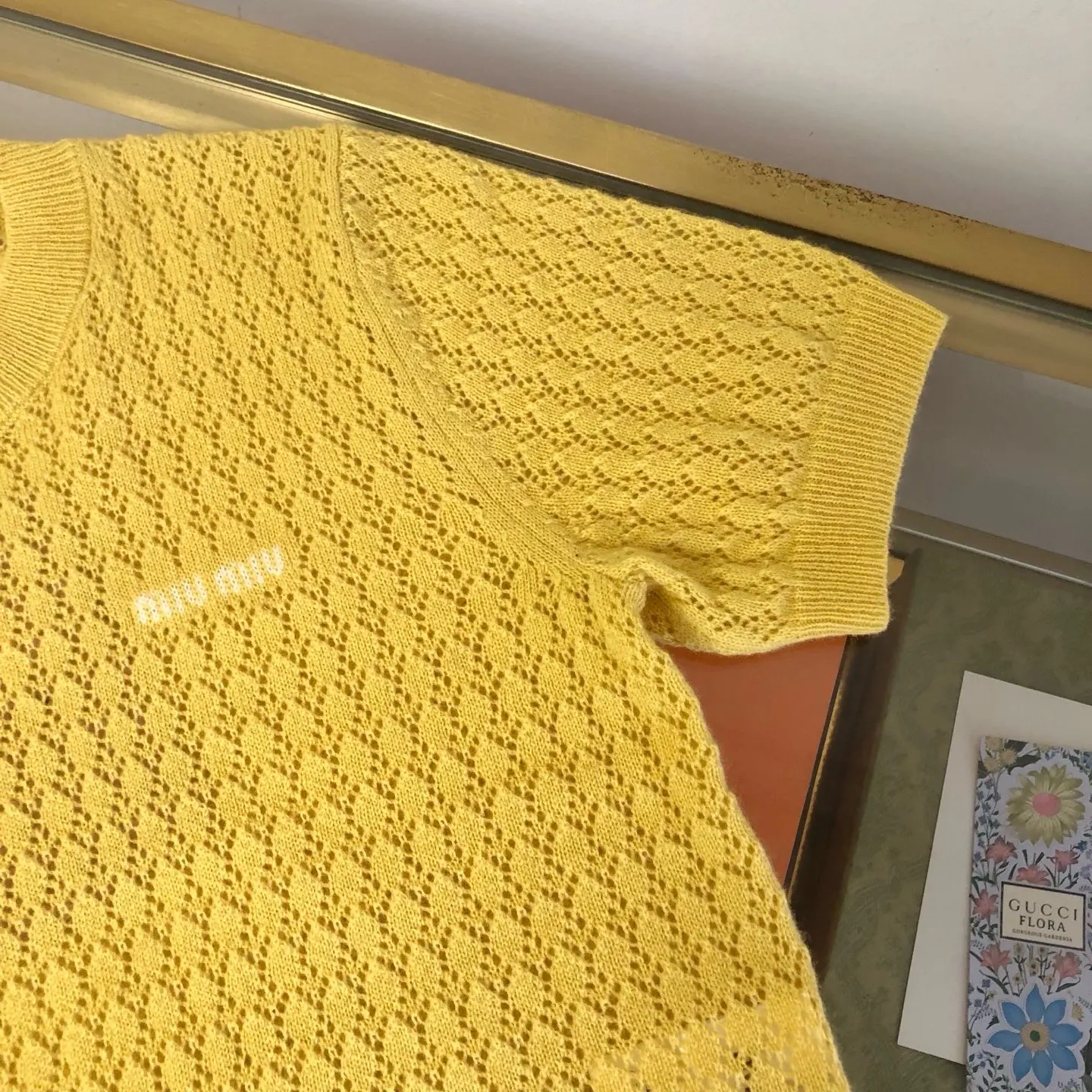 Open-Knit Cashmere and Silk Short-Sleeve Sweater D26522750 — view 6