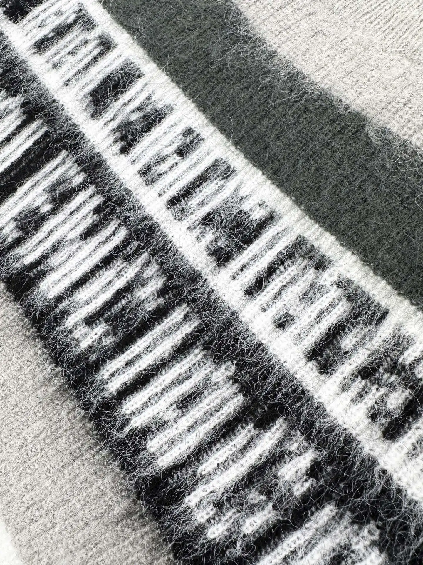 Logo Intarsia Striped Mohair-Blend Sweater D27021414 — view 6