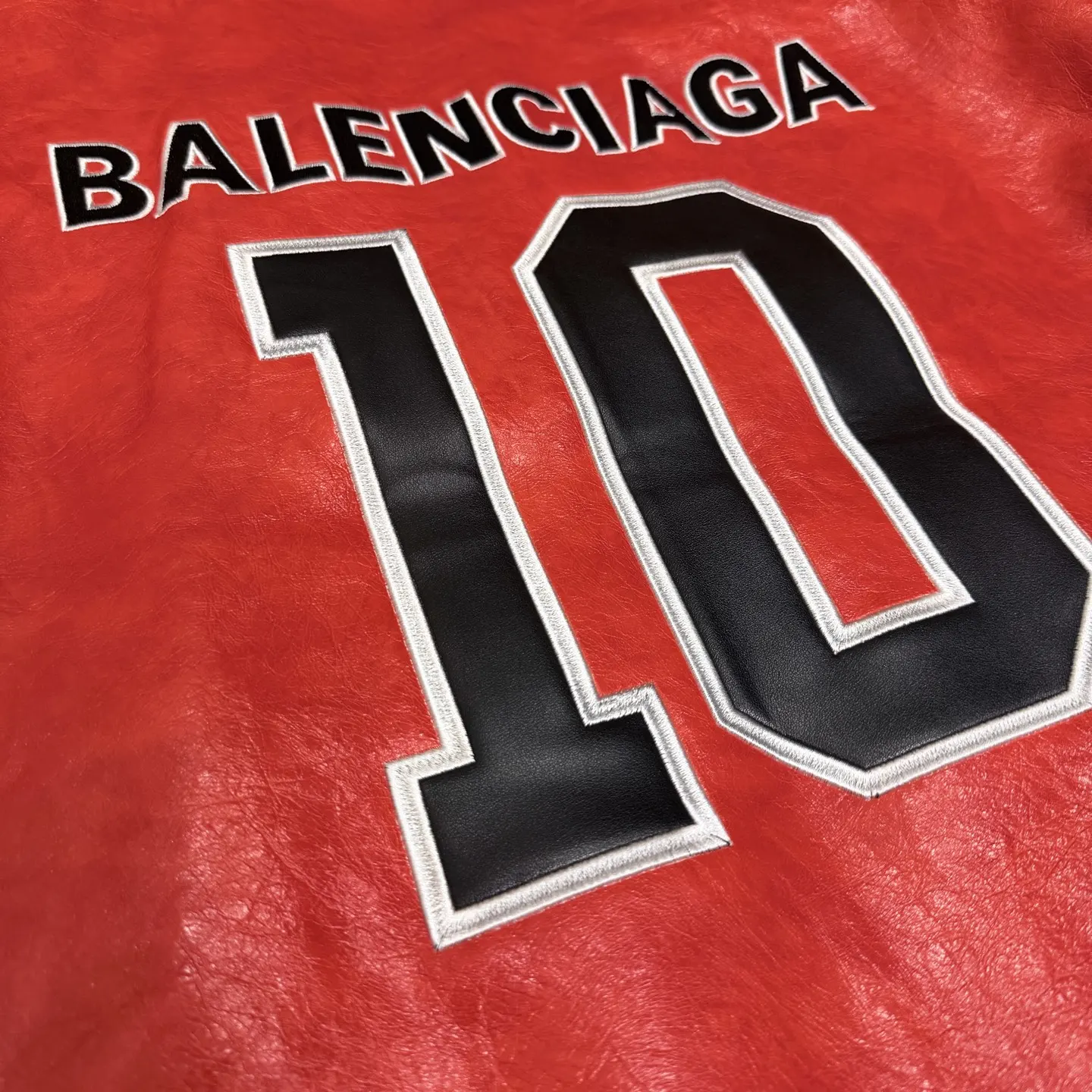 Balenciaga Leather Bomber Baseball Jacket D27021357 — view 4