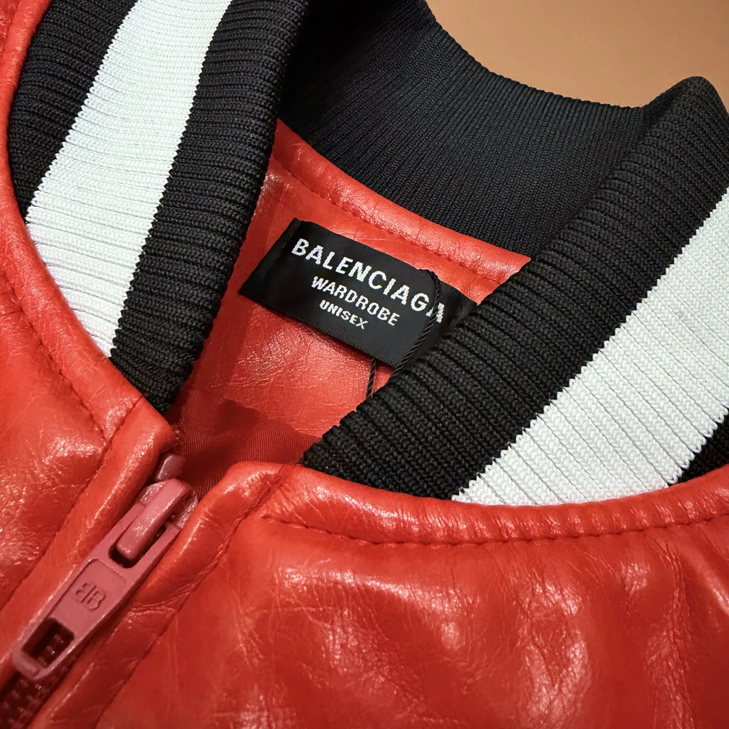 Balenciaga Leather Bomber Baseball Jacket D27021357 — view 5