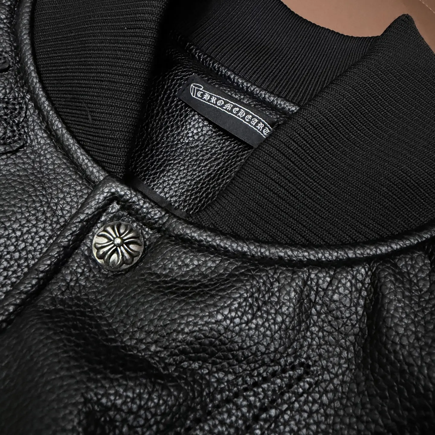 Embroidered Lambskin Leather Bomber Jacket D27021356 — view 5