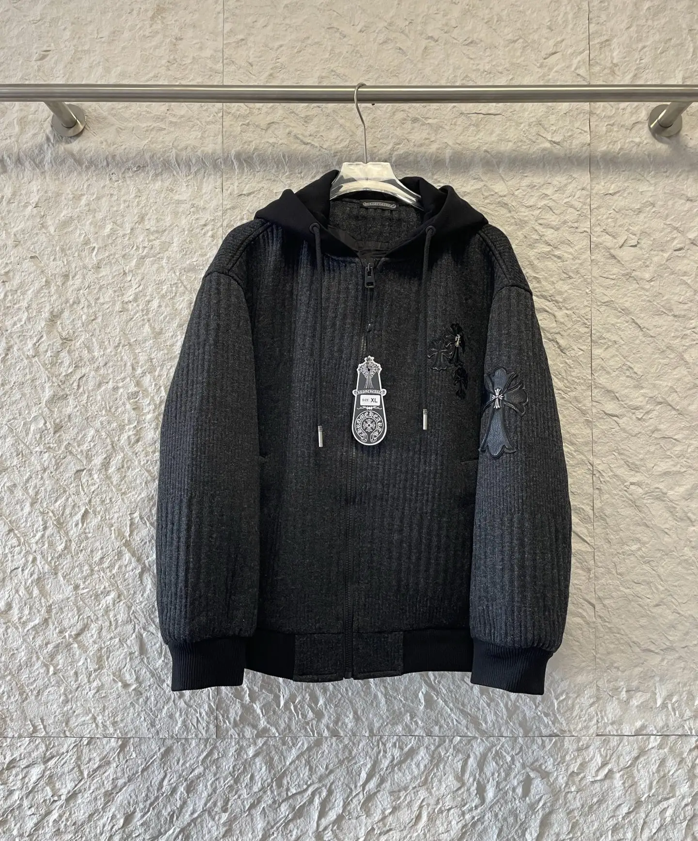 Chrome Hearts Cross-Patch Wool-Blend Knit Hoodie D27020229 — view 5