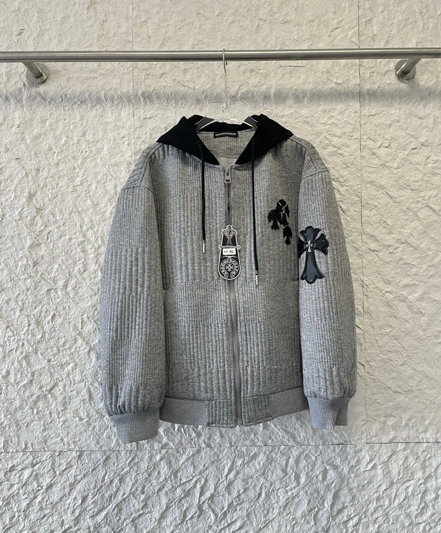 Chrome Hearts Cross-Patch Wool-Blend Knit Hoodie D27020229 — view 6