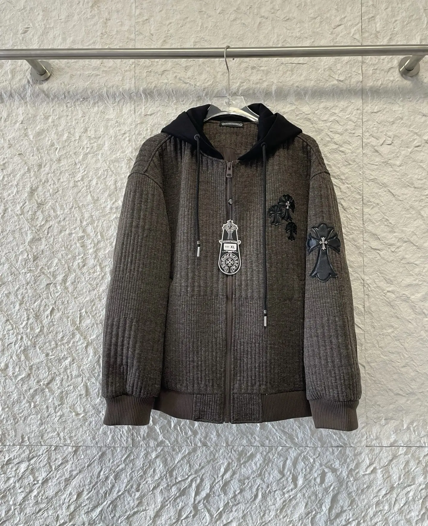 Chrome Hearts Cross-Patch Wool-Blend Knit Hoodie D27020229 — view 7