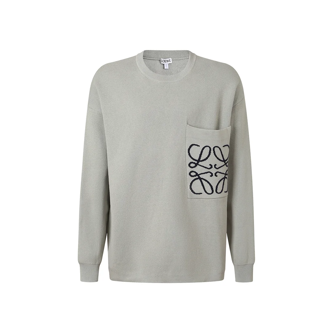 Anagram Jacquard Pocket Oversized Sweater D27020038