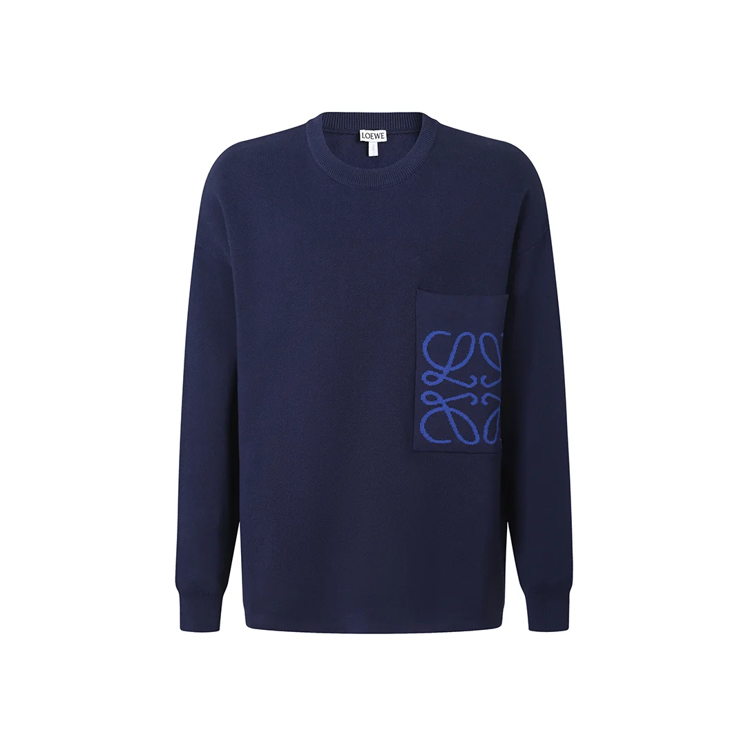 Anagram Jacquard Pocket Oversized Sweater D27020037