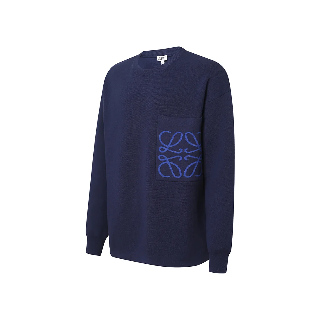 Anagram Jacquard Pocket Oversized Sweater D27020037 — view 2