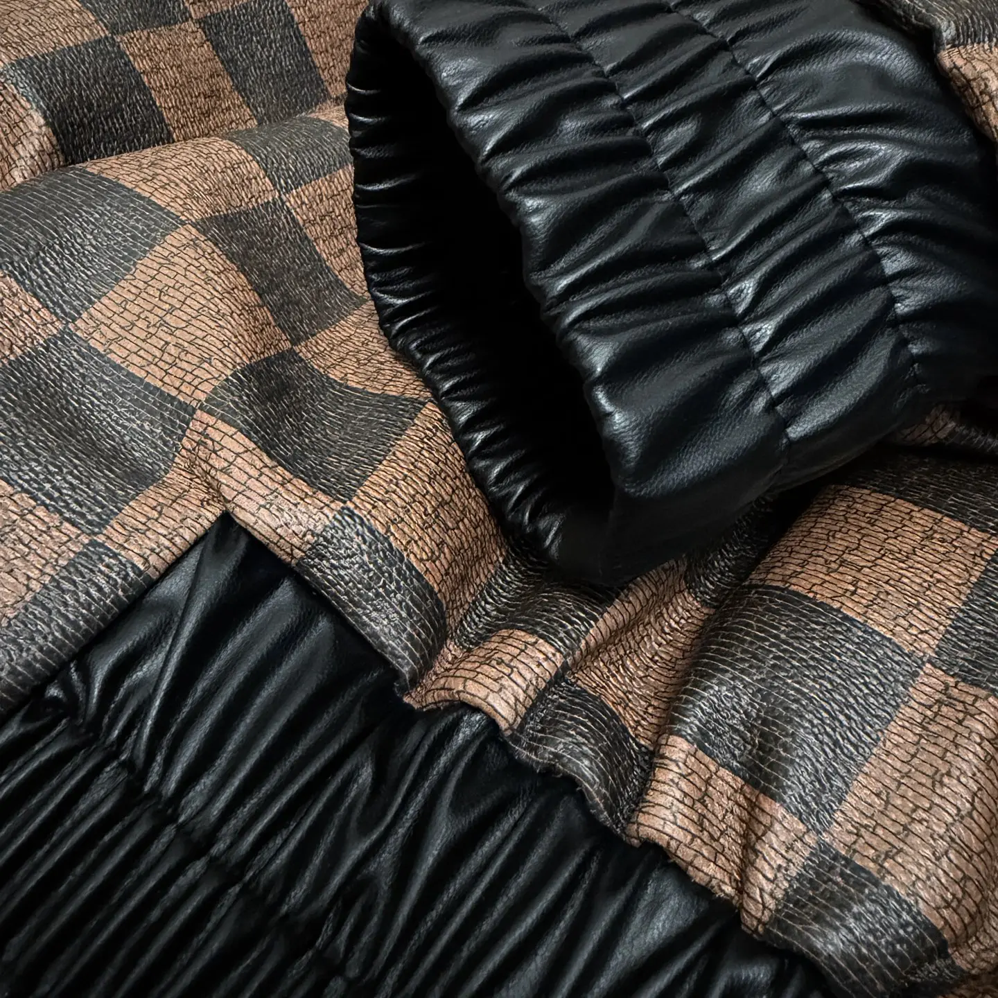 Damier Leather Blouson Bomber Jacket D27021358 — view 4