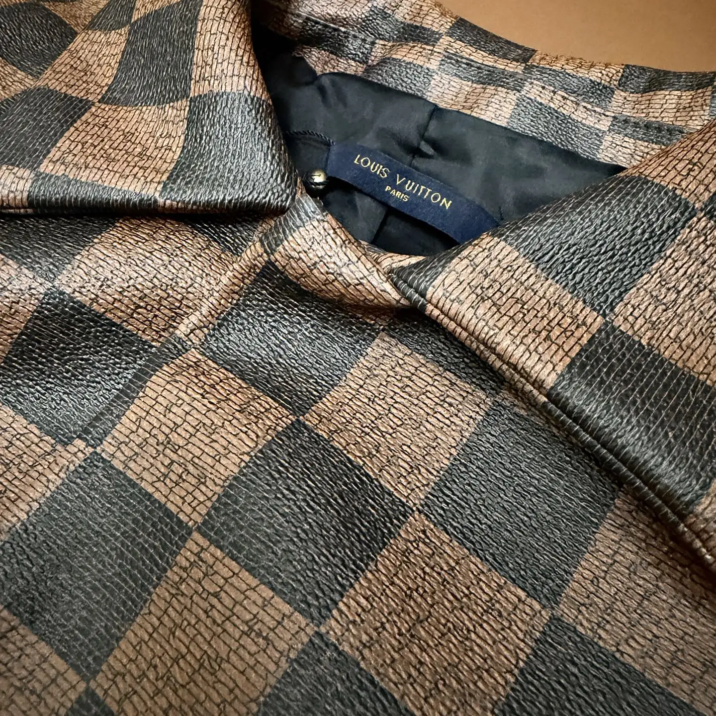 Damier Leather Blouson Bomber Jacket D27021358 — view 5