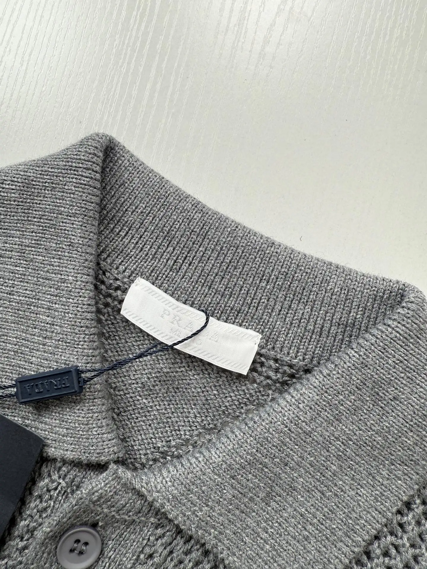 Open-Knit Mesh Polo Cardigan D27023442 — view 5