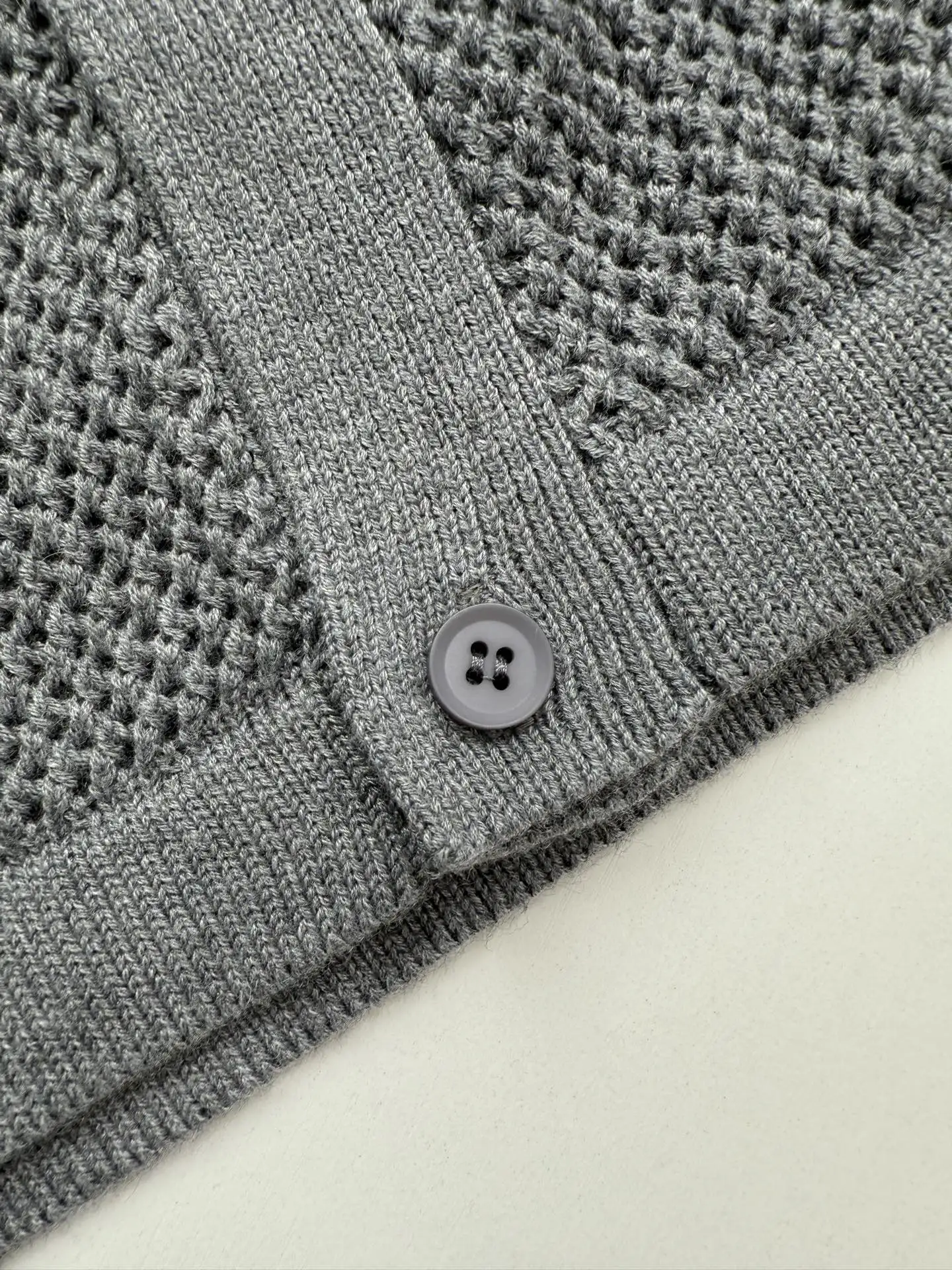 Open-Knit Mesh Polo Cardigan D27023442 — view 8