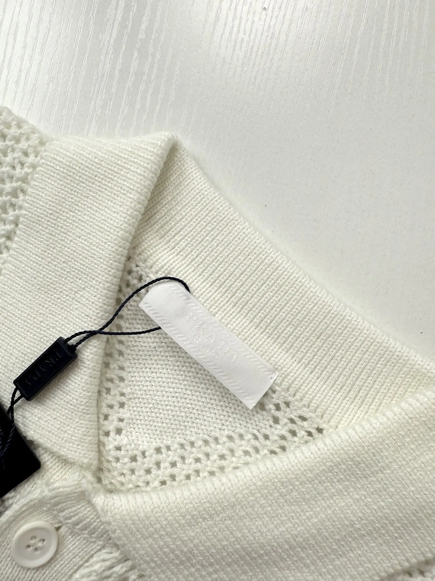Open-Knit Mesh Polo Cardigan D27023441 — view 4