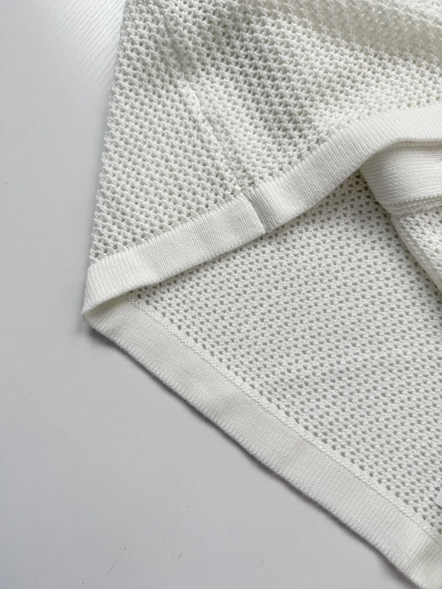 Open-Knit Mesh Polo Cardigan D27023441 — view 6