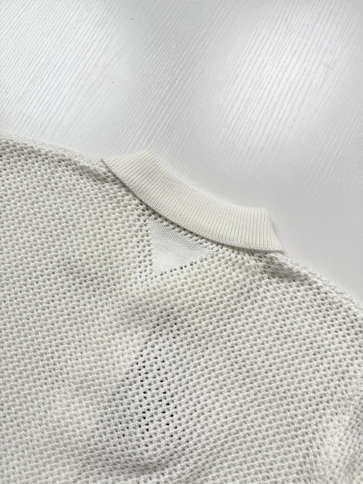 Open-Knit Mesh Polo Cardigan D27023441 — view 10