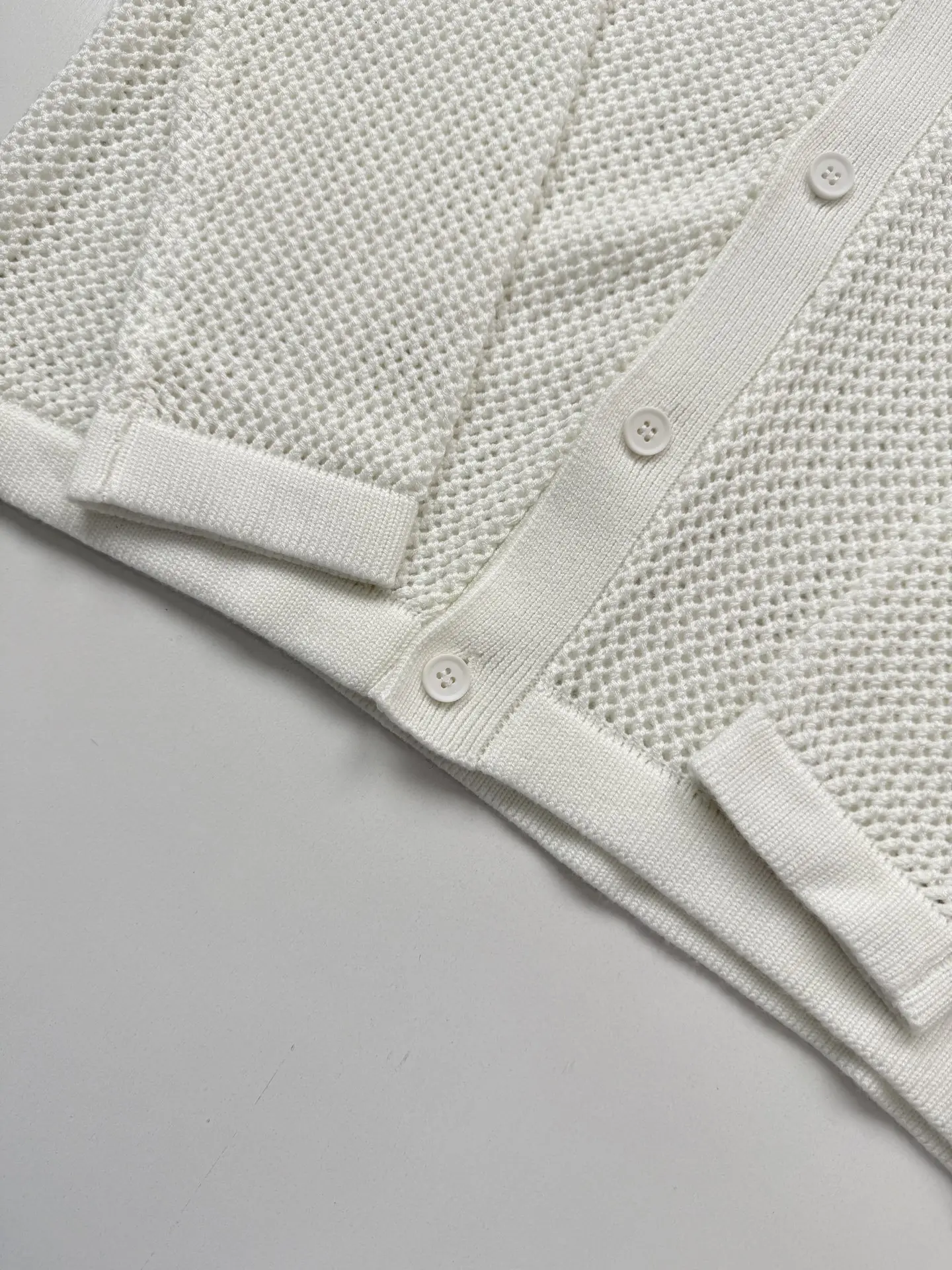 Open-Knit Mesh Polo Cardigan D27023441 — view 11