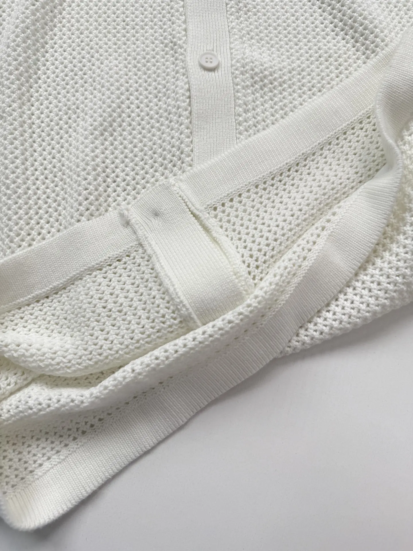 Open-Knit Mesh Polo Cardigan D27023441 — view 12