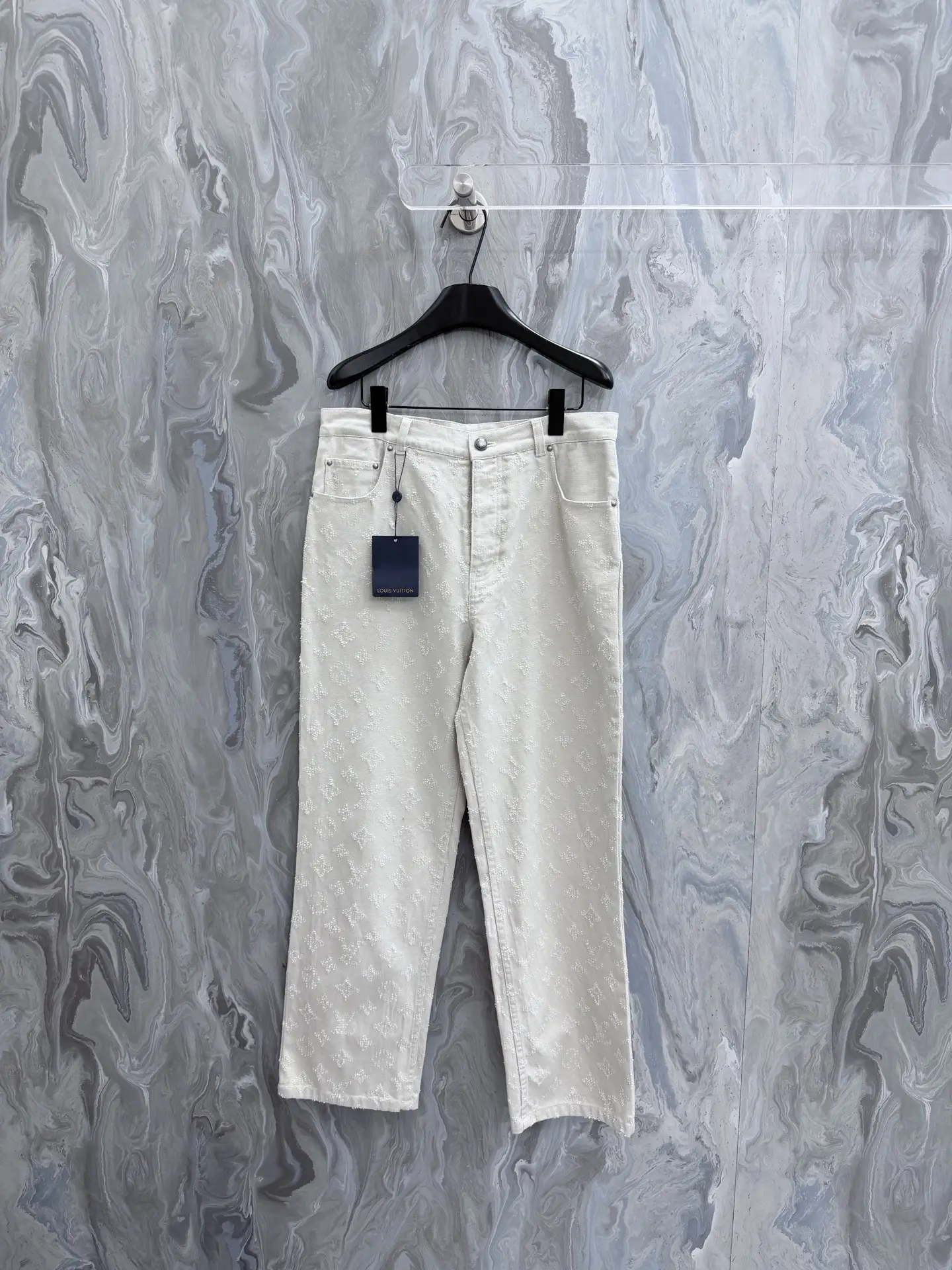Monogram Needle-Punch Straight-Leg Jeans D27022035