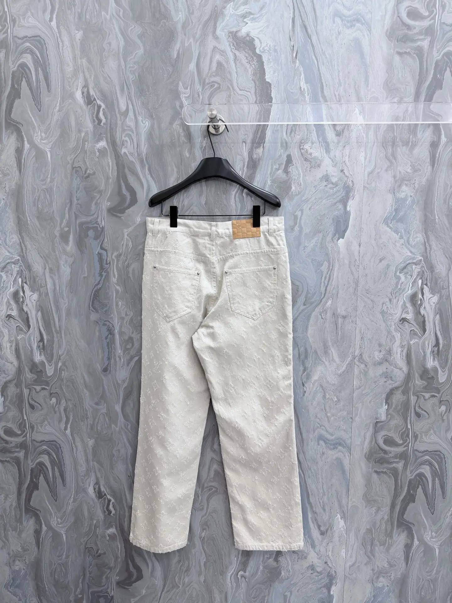 Monogram Needle-Punch Straight-Leg Jeans D27022035 — view 2