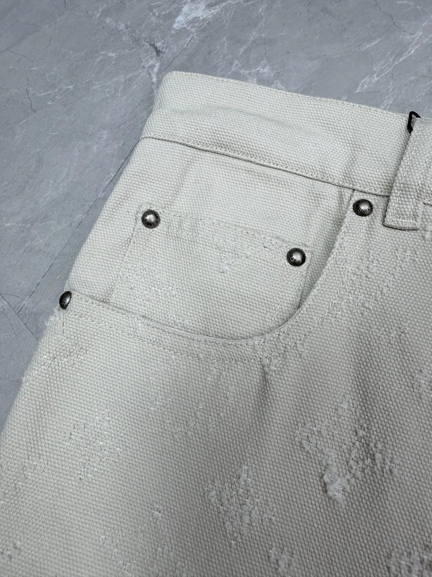 Monogram Needle-Punch Straight-Leg Jeans D27022035 — view 4